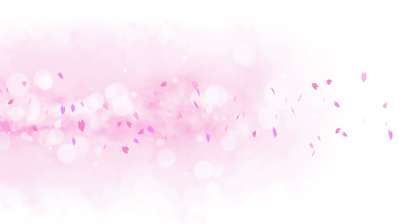 화려한 잎자루가 봄의 배경에 휘어지고, 빛으로 빛나는 아름다운 자연 장면, 꽃의 잎자락, 추상적인 봄 그래픽, 루프 애니메이션.