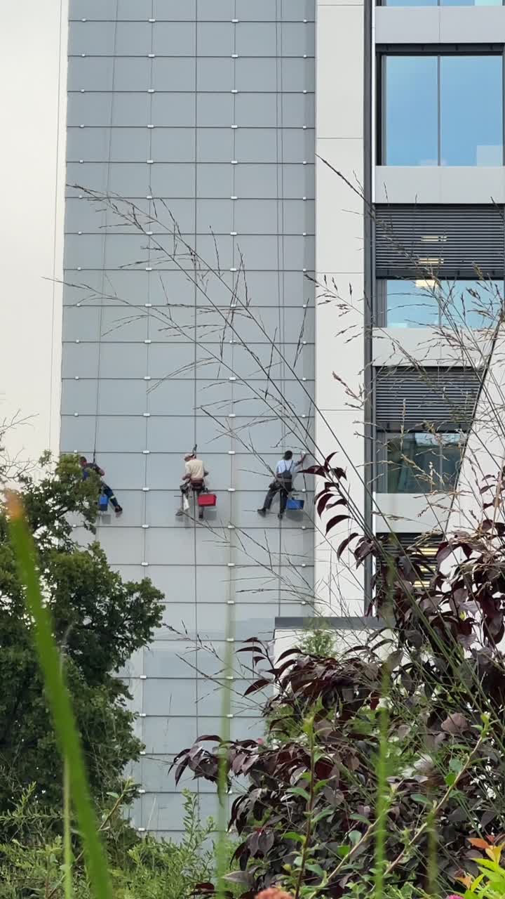 limpieza de la fachada del edificio