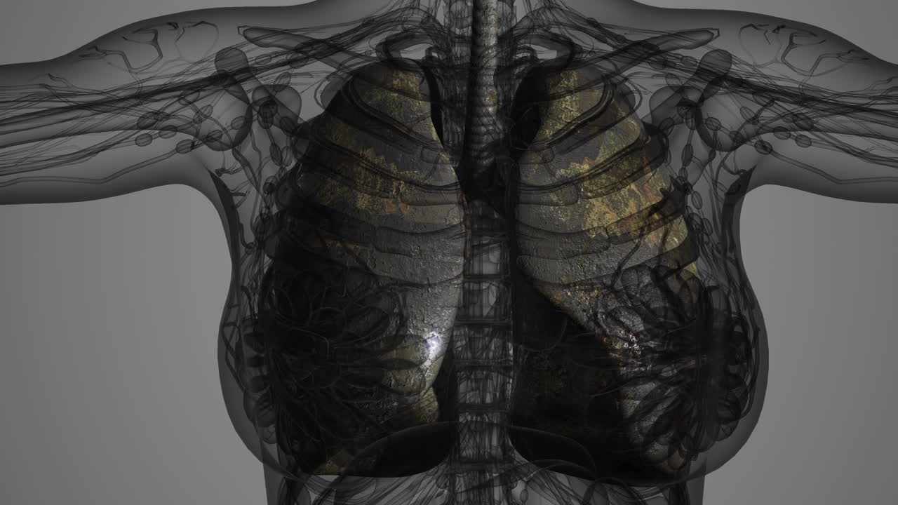 Detailed illustration of human lung anatomy highlighting structure and function