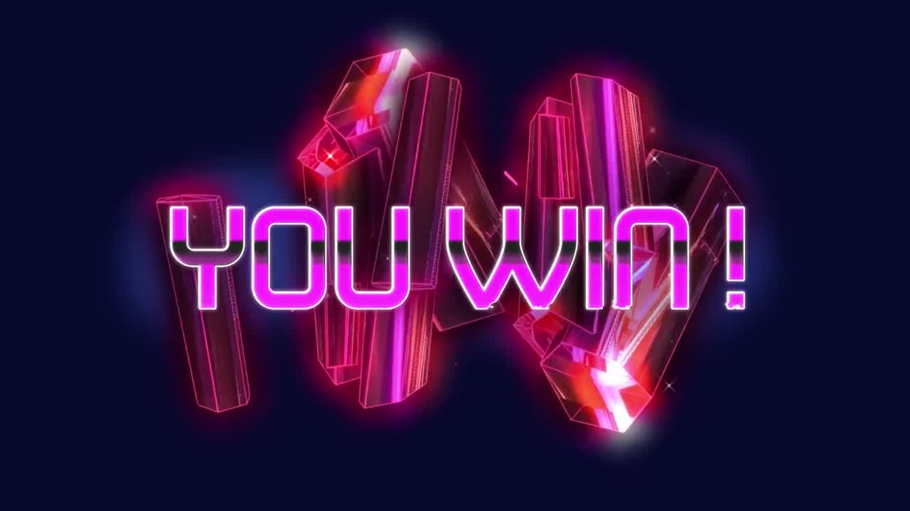 기하학적 움직이는 모양 위에 텍스트를 이기는 애니메이션