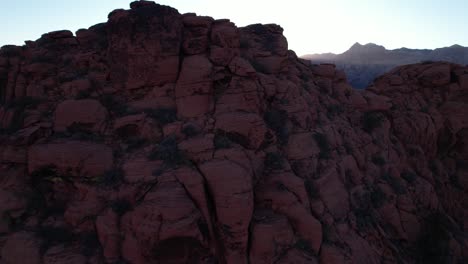 drone-reveal-scenic-sunset-in-red-rock-formation-valley-in-Las-Vegas-California-aerial-cinematic-view-of-Mother-Earth-scenic-landscape