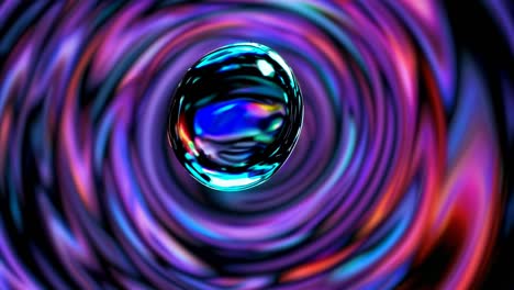 abstract iridescent oval in a vortex