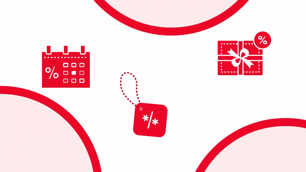 video en 4k del icono de ventas de dibujos animados en fondo blanco.