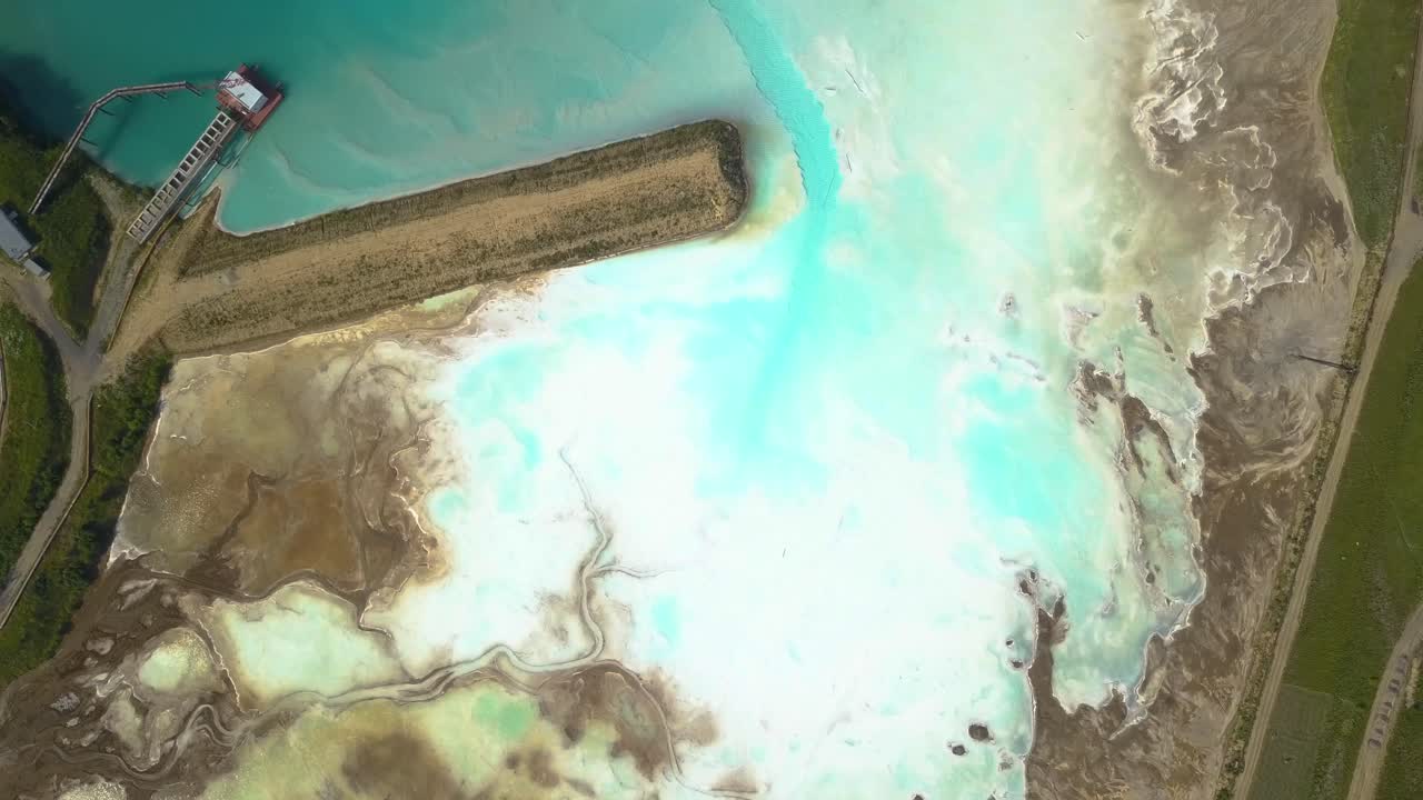 공중 하향식 원자력 핵 시베리아 호수, 러시아 몰디브, 낮에 노보시비르스크