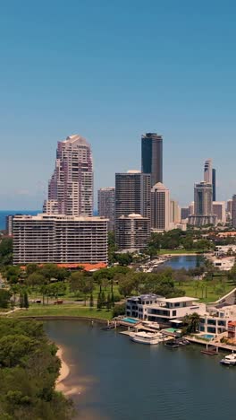 drone footage showcasing urban landscape and waterways