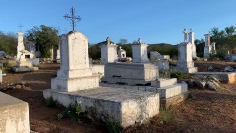 a grave at midday in a cemetery town of triunfo baja mexico