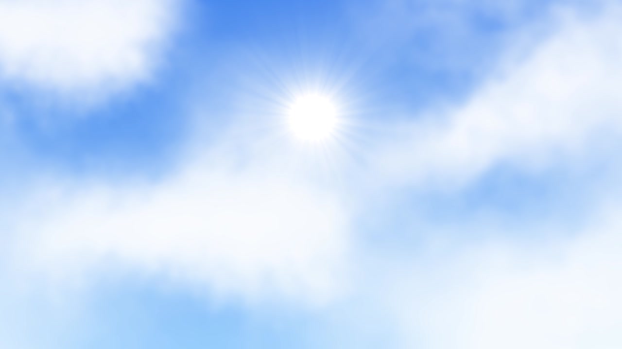 아름다운 추상적인 구름과 파란 하늘 루프 애니메이션 배경 녹색 화면