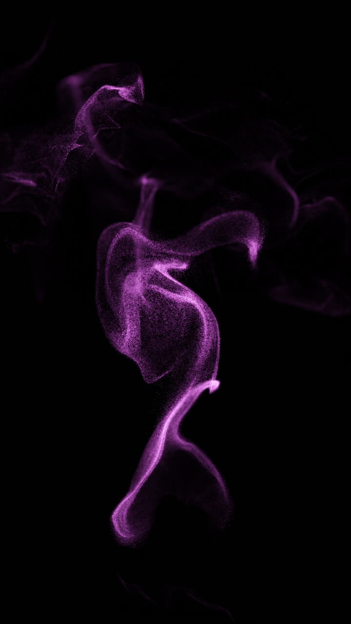 Abstract Swirling Purple Smoke Particles on Black Background