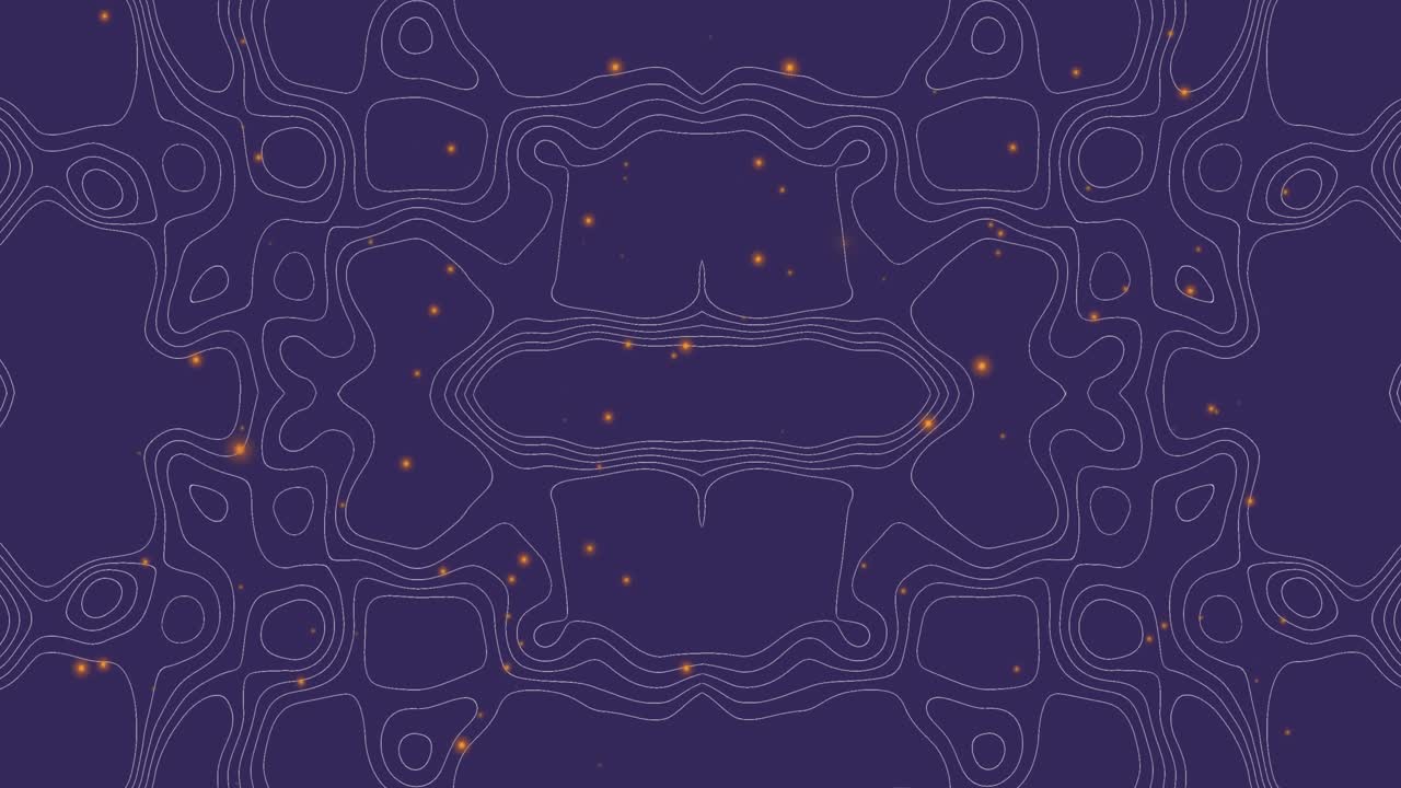 Animazione di forme e macchie bianche in movimento su sfondo viola