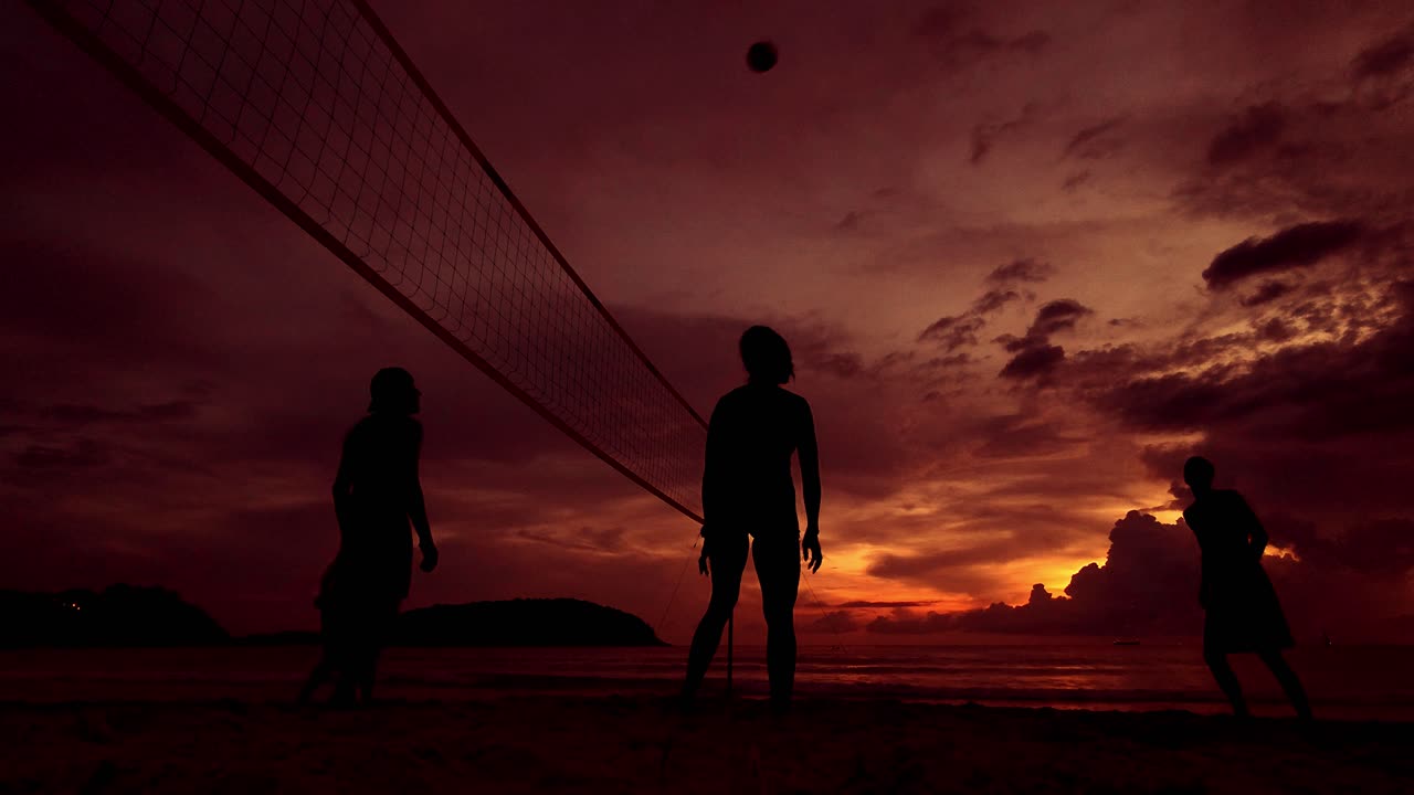 Beach Volleyball at Sunset