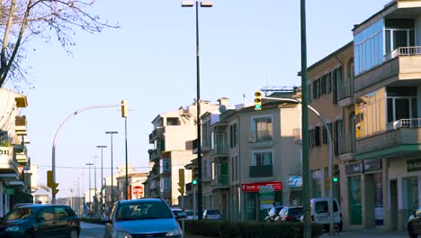 street scene in a european city on a sunny day