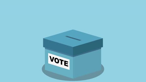 animación gráfica: votación electoral, puesta de la boleta en la caja de votación (bucle 4k)