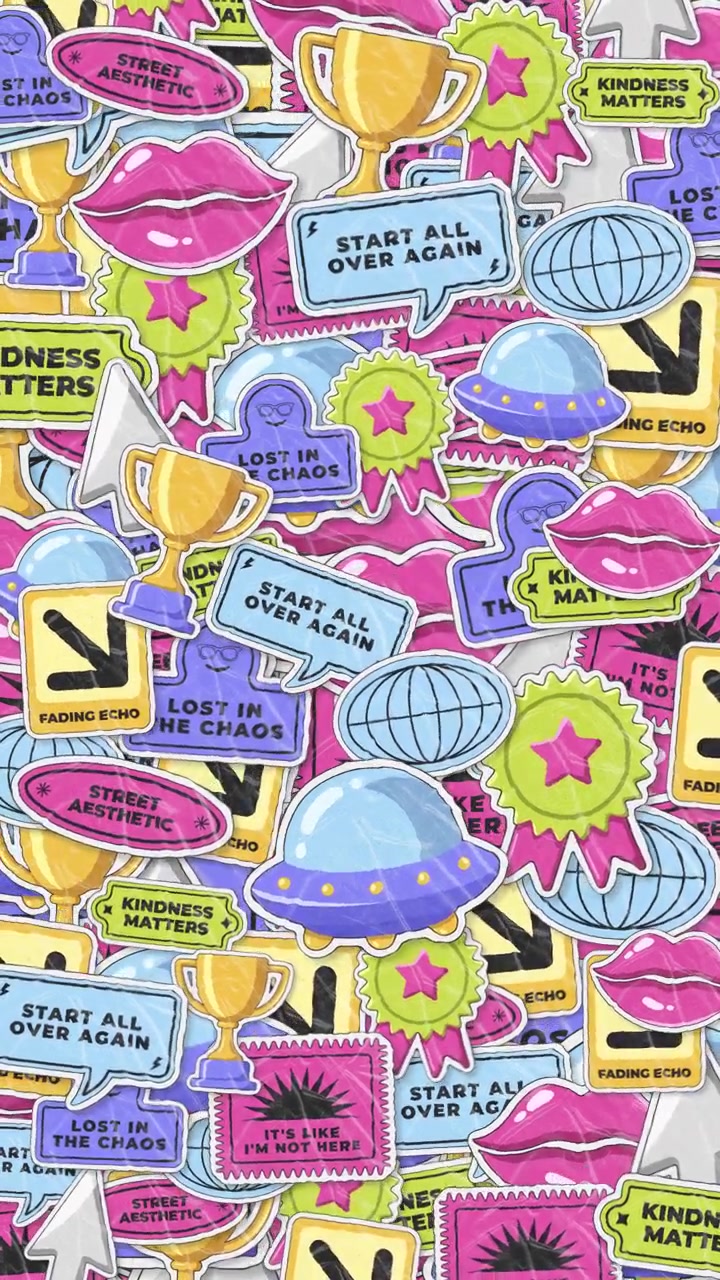 Animerede popkunst-stickers