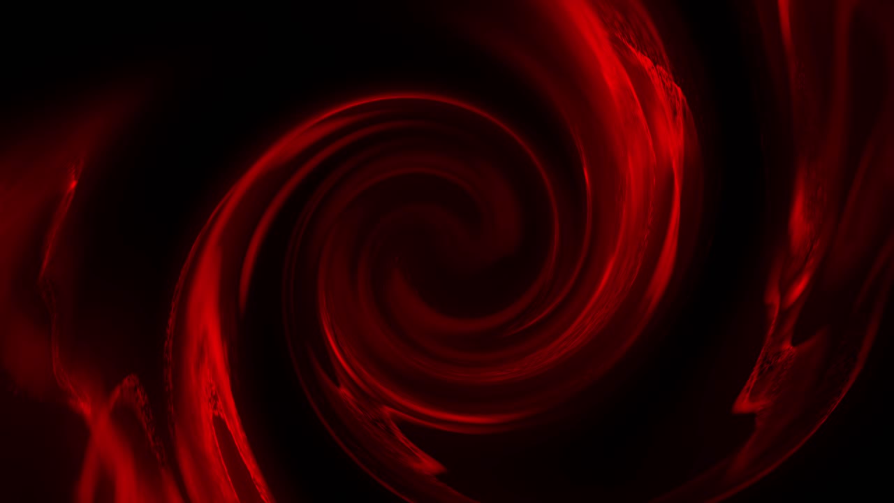 검은색 배경에서 천천히 움직이는 빨간색 회전 액체의 소용돌이
