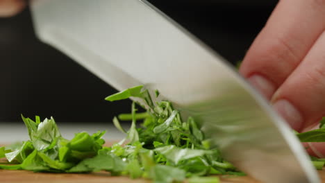 chopping parsley