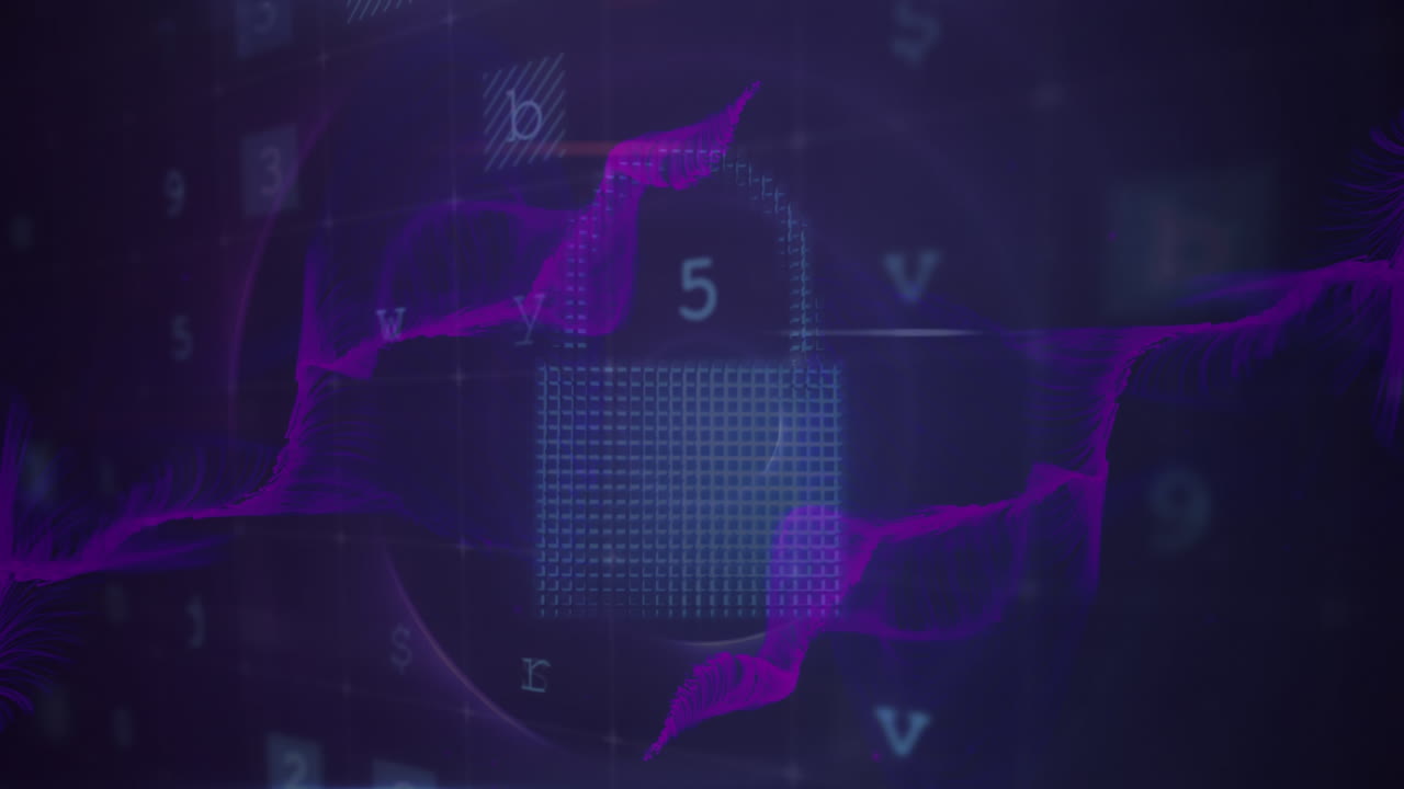 animación de la seguridad de alerta de ataques cibernéticos, nube digital y procesamiento de datos