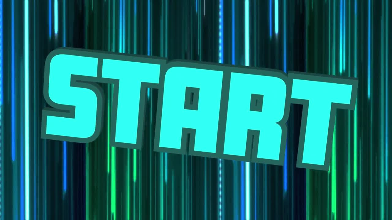 animación del texto de inicio sobre rastros de luz sobre fondo negro