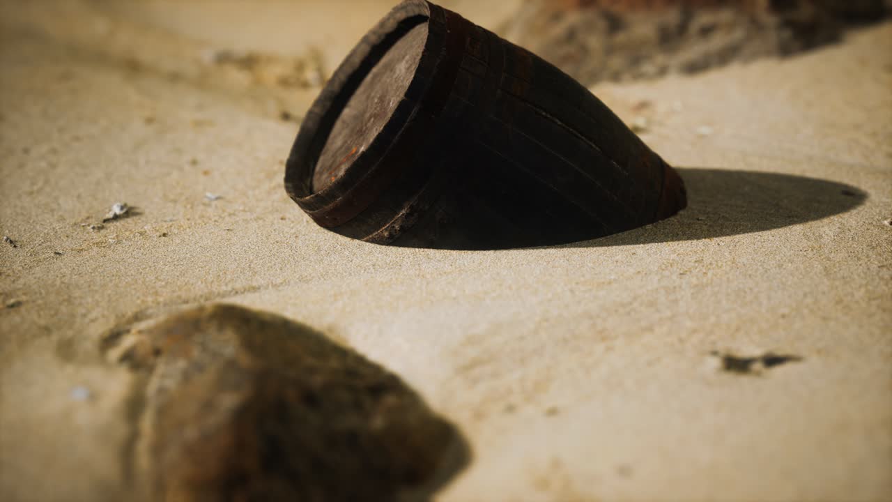 해변 에 있는  ⁇ 은 나무 통