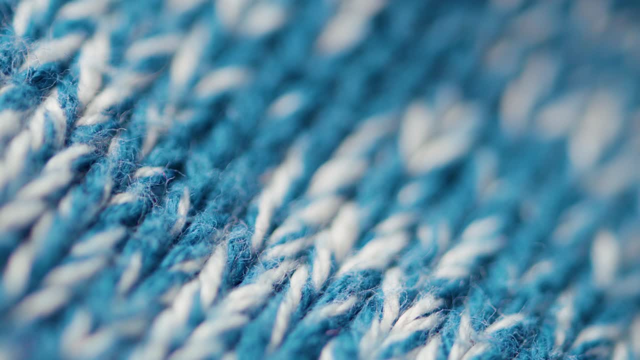 파란색 멜랑지 섬유 스웨터 텍스처