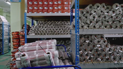 warehouse storage of electric underfloor heating mats and cables