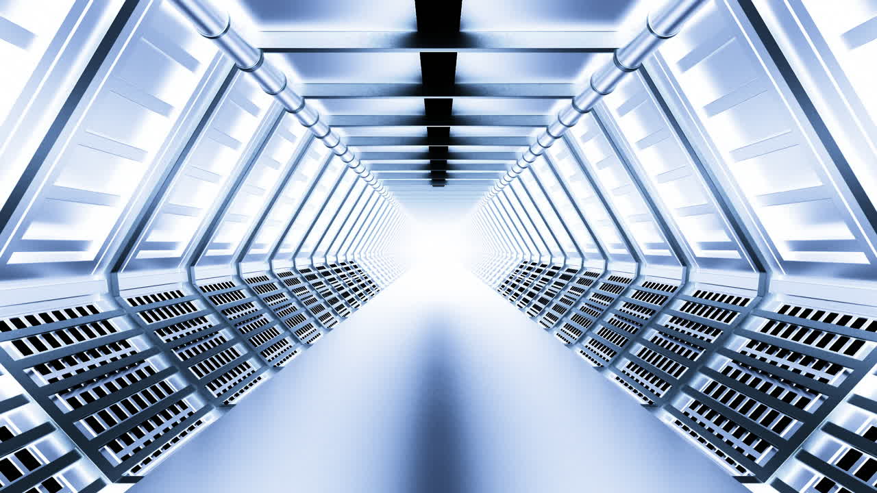 túnel metálico futurista