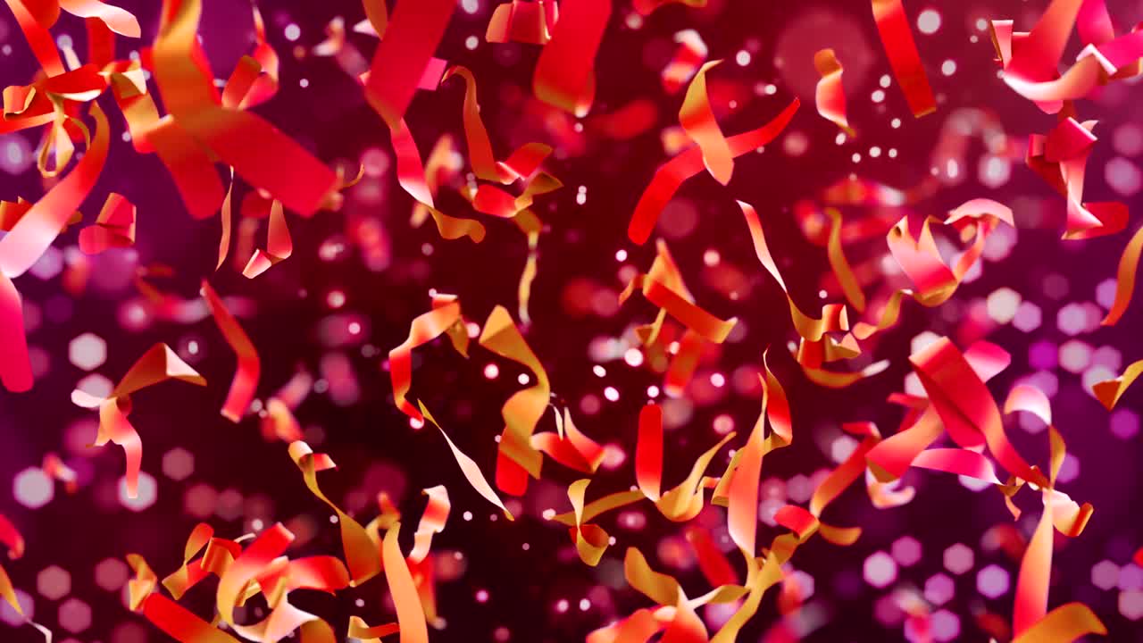 confeti en bucle de fondo colorido en 4k en cámara lenta