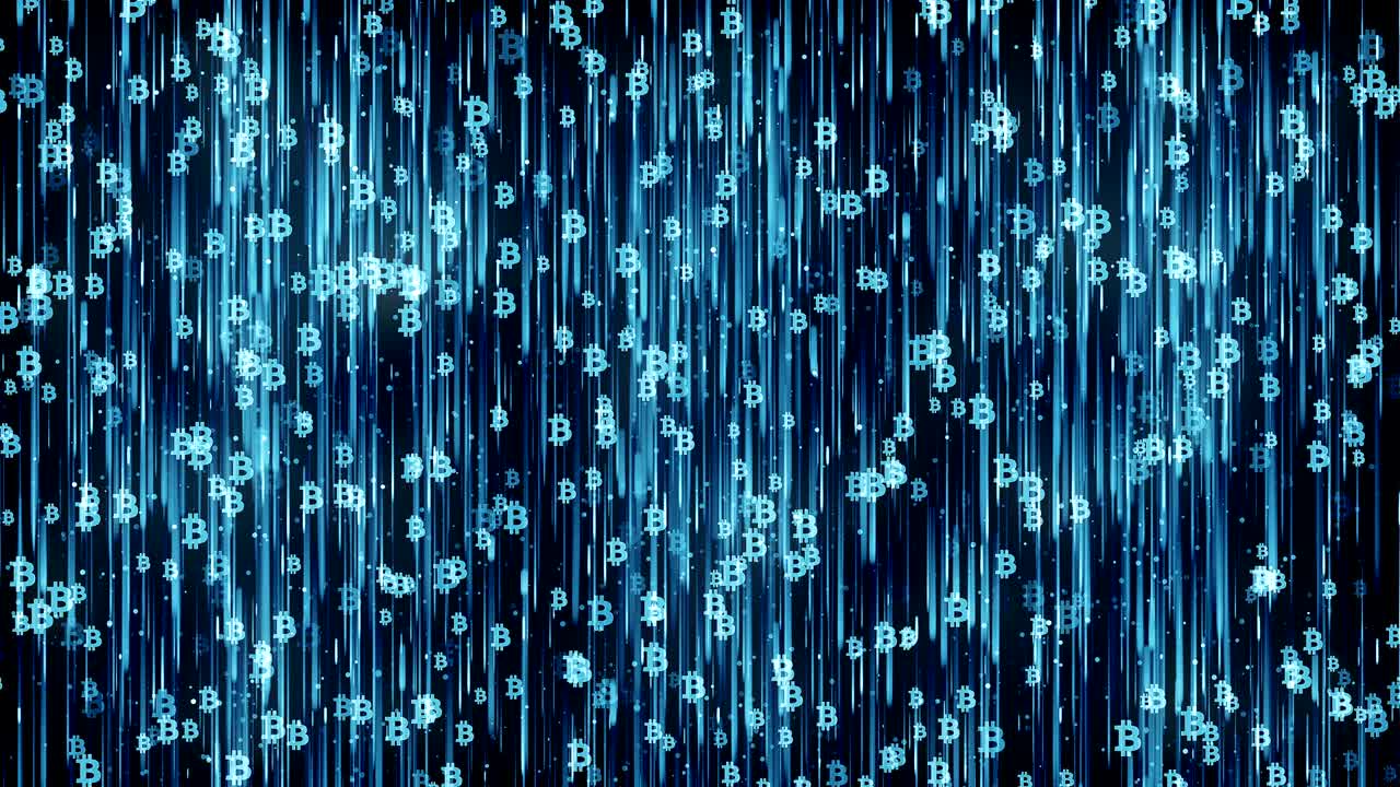 Bitcoin Mining Blue Background