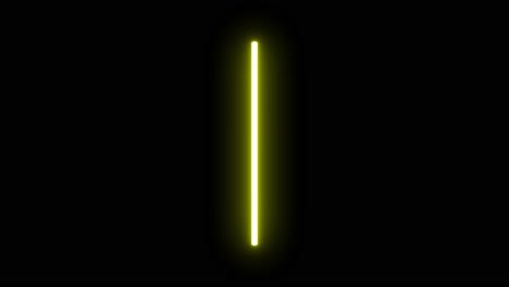 4k animado sable de luz amarillo sobre fondo negro