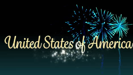 estados unidos de américa texto y fuegos artificiales