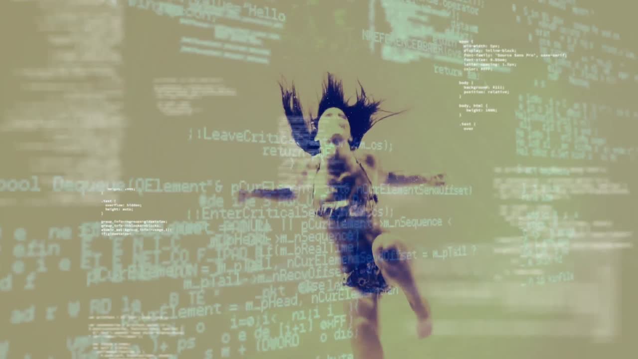 цифровая анимация женщины, плавающей под водой