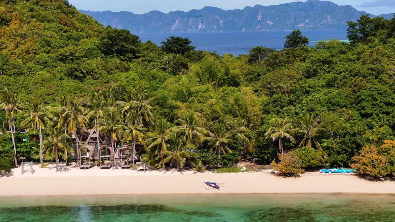 Tropical Island Paradise with Beach and Boats