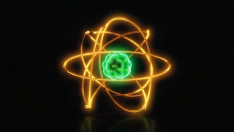 abstract glowing atom model