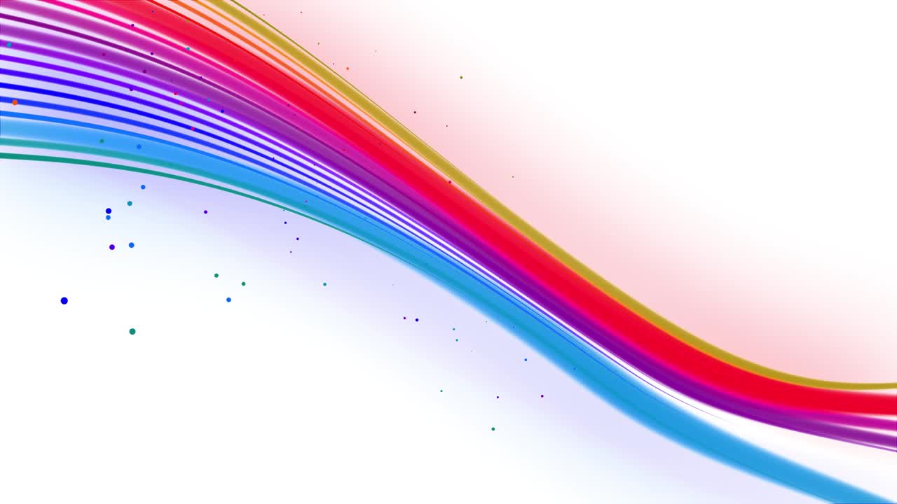 líneas onduladas multicolores o cinta de hermosas rayas vuelan en el aire, suavemente oscilación y onda en fondo blanco. 3d abstracto bucleado fondo creativo 4k con luma mate.