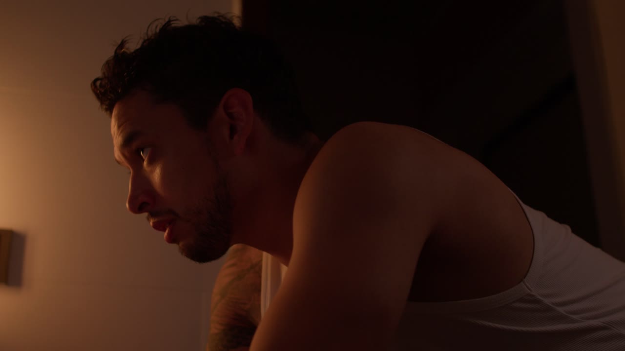 Man in Sleeveless Shirt Indoors