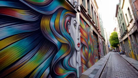 colorful graffiti alleyway in the city