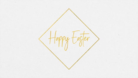 happy easter with gold lines on fashion white gradient