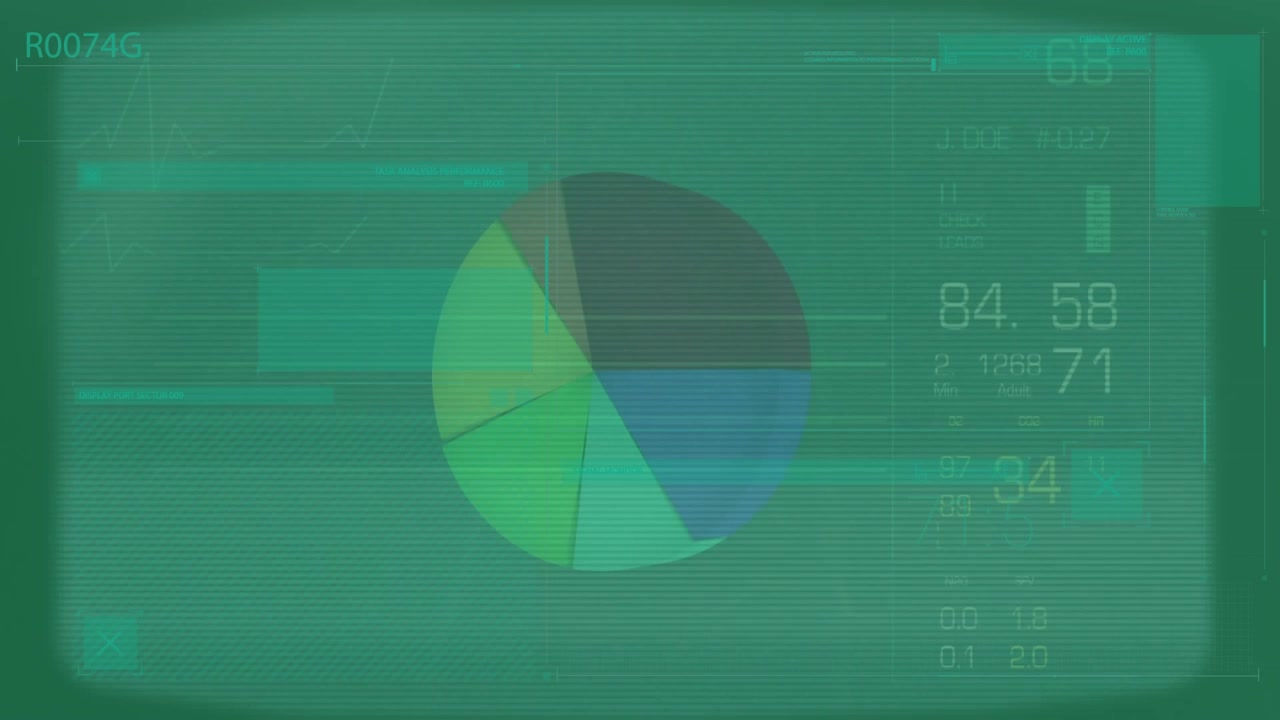 Animation of screen with glitch dna binary code and data processing