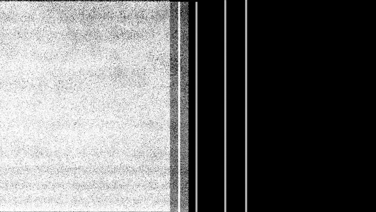 Transizione glitch digitale con rumore statico a schermo nero