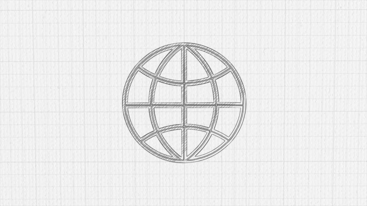 컬러 드로잉 효과를 가진 지구상 아이콘, 도들 애니메이션, 4k