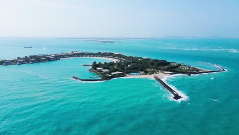 aerial drone footage of nurai island showcasing its beauty from afar