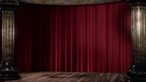 stage curtain with light and shadow