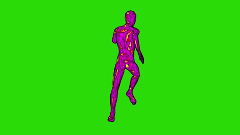 animación 3d de un personaje corriendo por detrás