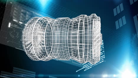 modelo digital 3d de una turbina de avión