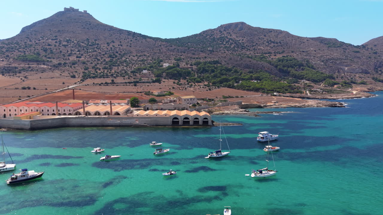 Coastal Scenery with Boats and Mountains