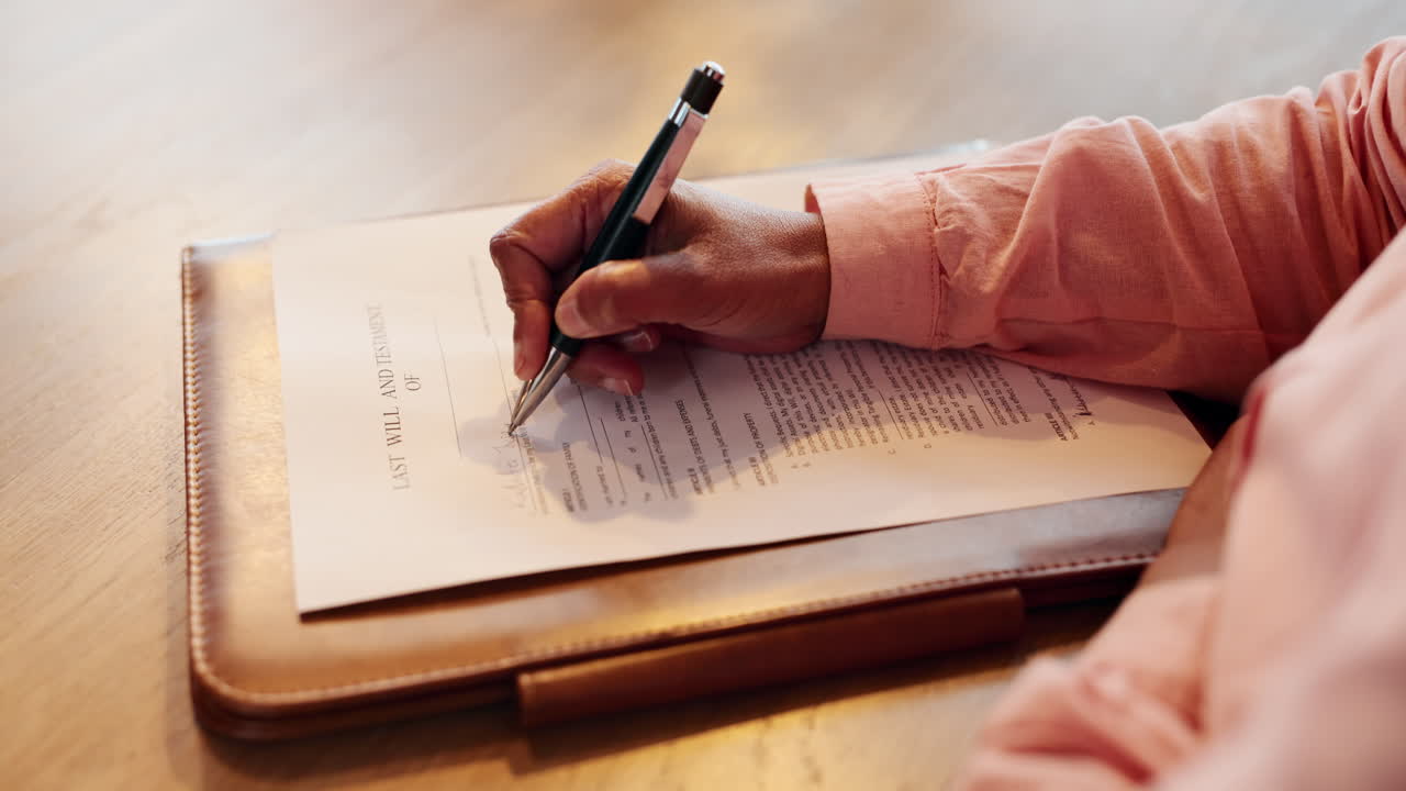 Signing a Last Will and Testament