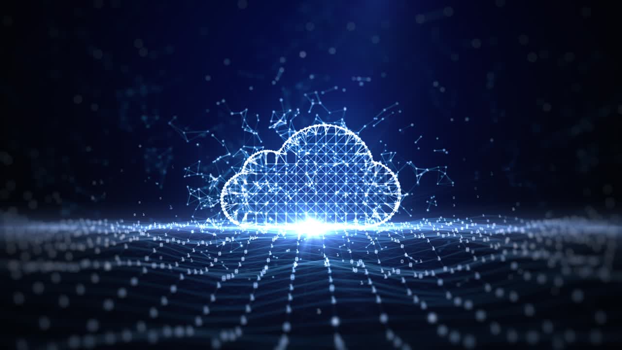 Digital Cloud Computing Cyber Security, Digital Data Network Protection, Future Technology Digital Data Network Connection Abstract Background Concept.