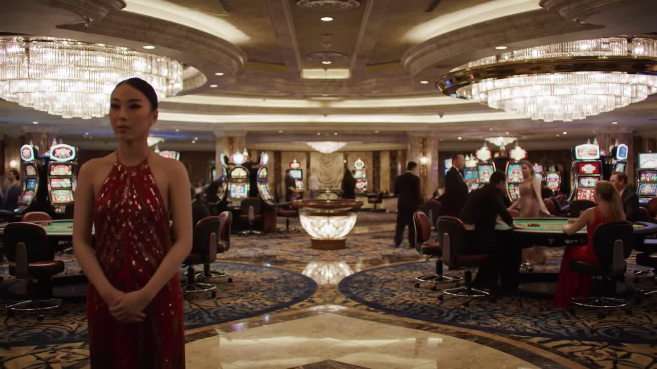 Glimpses of Glamour: A Night at the Casino Through Sparkling Attire and Vibrant Games in a Lavishly Decorated, High-Stakes Atmosphere Filled with Excitement