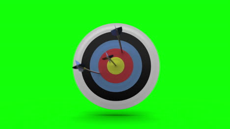 arrows flying towards dart board and hitting target