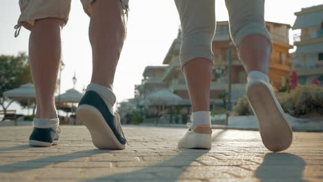 active senior people jogging on resort