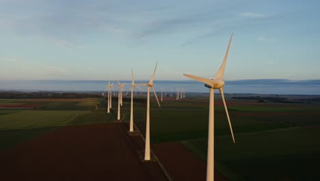 wind farm in rural landscape